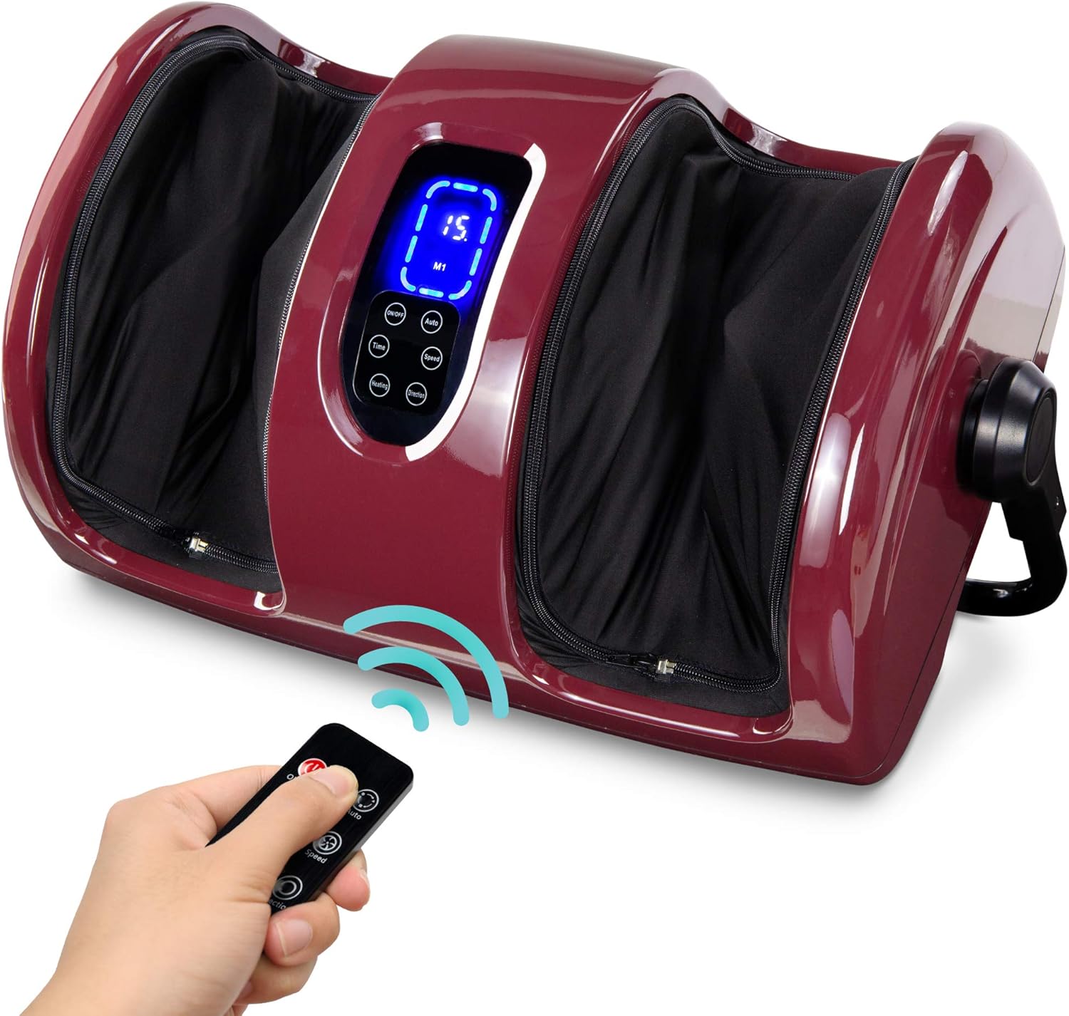 Best Choice Products Foot Massager Machine Shiatsu Leg Massager, Therapeutic Reflexology Calf Massager w/Blood Circulation, Nerve Pain, Deep Kneading, High-Intensity Rollers - Burgundy