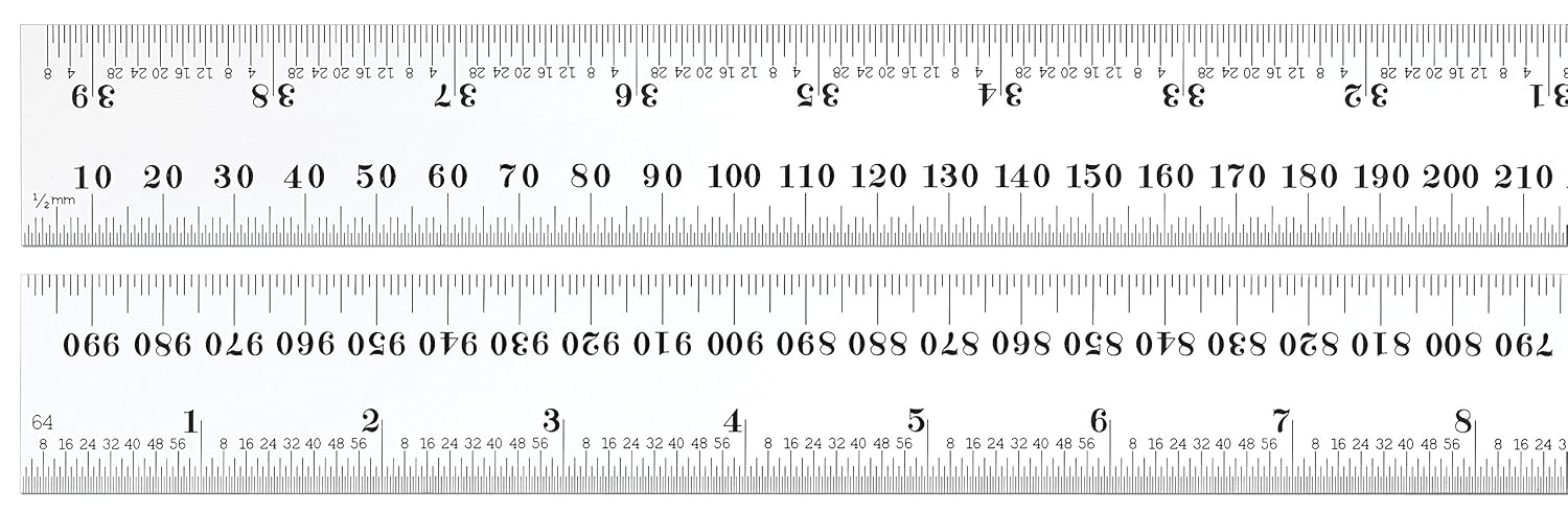 Starrett C636 1000 Spring Tempered Steel Rule With Millimeter And Inch Graduations 1000mm Length 32mm Width 1 2mm Thickness Construction Rulers Amazon Com Industrial Scientific