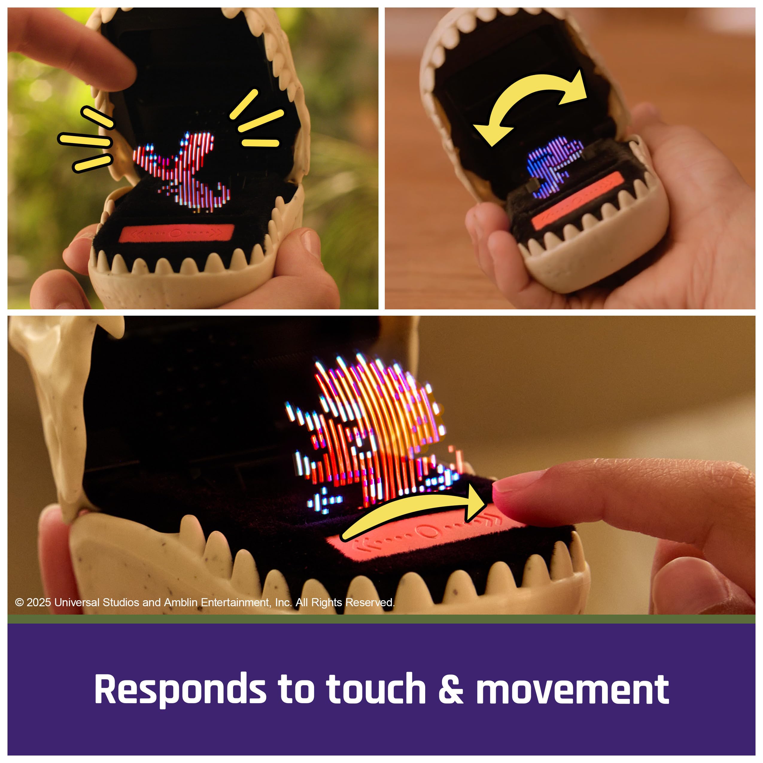 Bitzee, Jurassic World Interactive Dinosaur Toy with 25 Dinosaurs Inside, Reacts to Touch, Pods Connect & Interact, Digital Pet Gifts & Stocking Stuffers for Kids