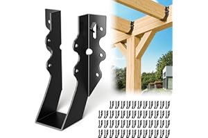 CHENTEEL 25 Pcs Black 2x6 Joist Hanger,LU26 18 Gauge Double Shear Face Mount Joist Hanger,Hurricane Ties for Rafters Tie Brackets Great for Floor Deck and Ceiling Joists