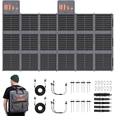 ZOUPW 500W Portable Solar Panel for Power Station, N-Type 25.6% Efficiency | Anti-Shading 250W*2 Foldable Solar Blanket for EcoFlow DELTA/BLUETTI Elite/Anker C1000, IP67 Waterproof for RV Power Backup