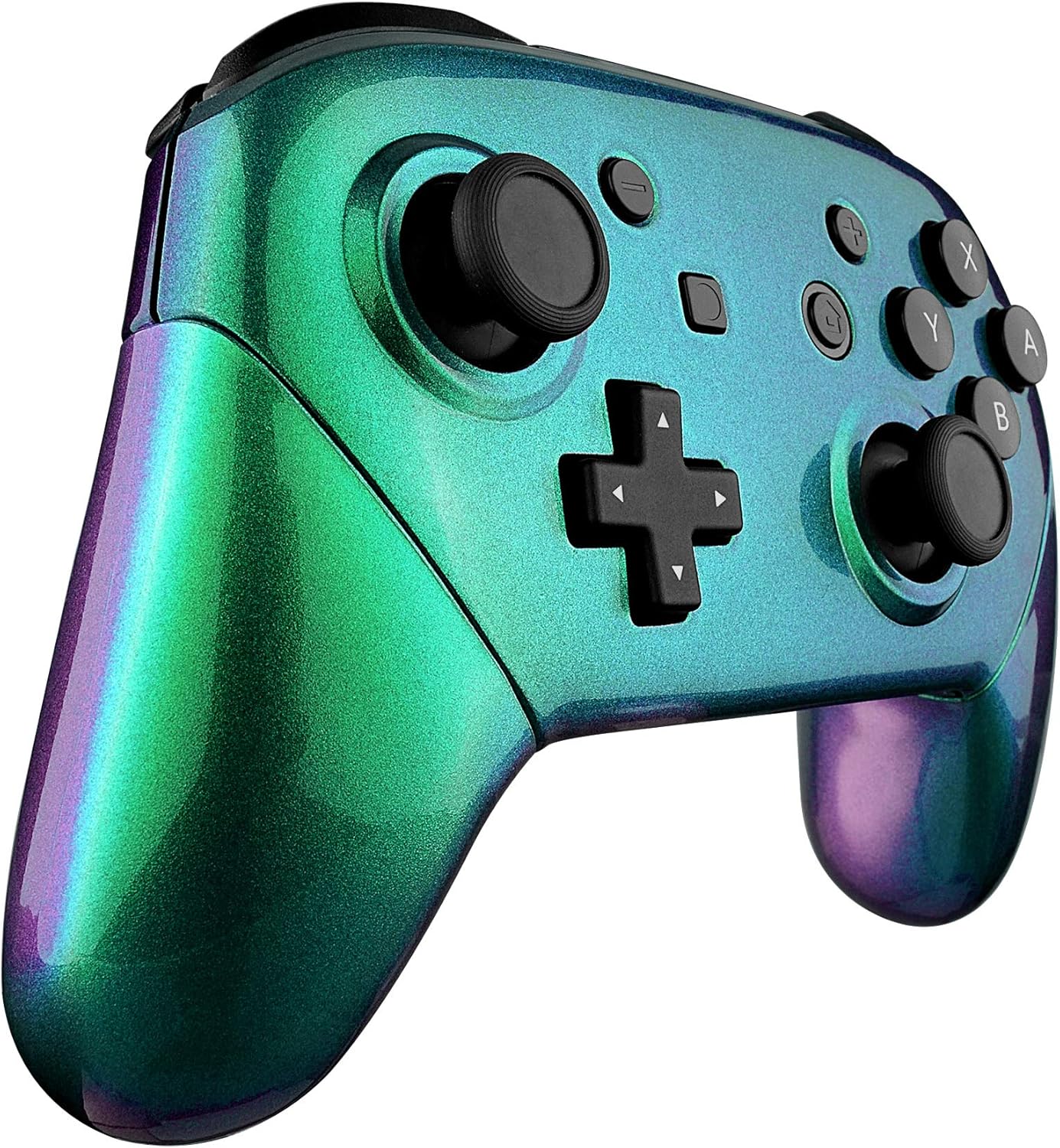eXtremeRate Chameleon Faceplate Backplate Handles for Nintendo Switch Pro Controller, Green Purple DIY Replacement Grip Housing Shell Cover for Nintendo Switch Pro - Controller NOT Included: Computers & Accessories