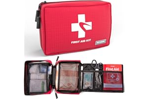 PASENHOME Compact First Aid Kit 300 PCS – Small Waterproof Emergency Medical Kit for Home, Car, Travel, Camping, Hiking, Truck, Office, Sports & Outdoor – Lightweight First Aid Bag