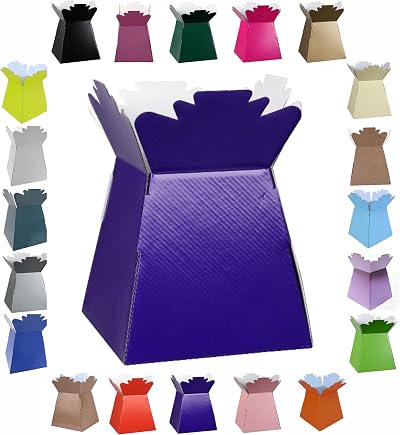 LARRYROO Glossy Vibrant Bouquet Box Purple - Flower Presentation Gift