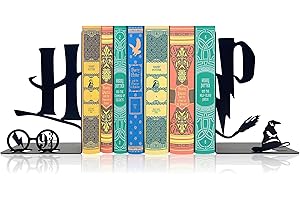 XYVERART H&P Decorative Bookends – Modern Kids Book Stopper for Shelves, Nook Desk Accessories, and Home Decor