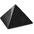Shungite Stone Protection Pyramid 4" | Authentic Shungite Stones Protection Polished Pyramid 4 inches (10 cm) | Black Stone Crystal Pyramid for Whole House Protection and Meditation PP08