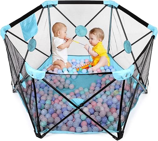 Hadwin Parc Pour Bebe Pliable Et Portable Pour Tout Petits Centre D Activites Avec Filet Respirant Et Sac De Rangement Jeu En Interieur Et En Exterieur 6 Panneaux Amazon Fr Bebes Puericulture