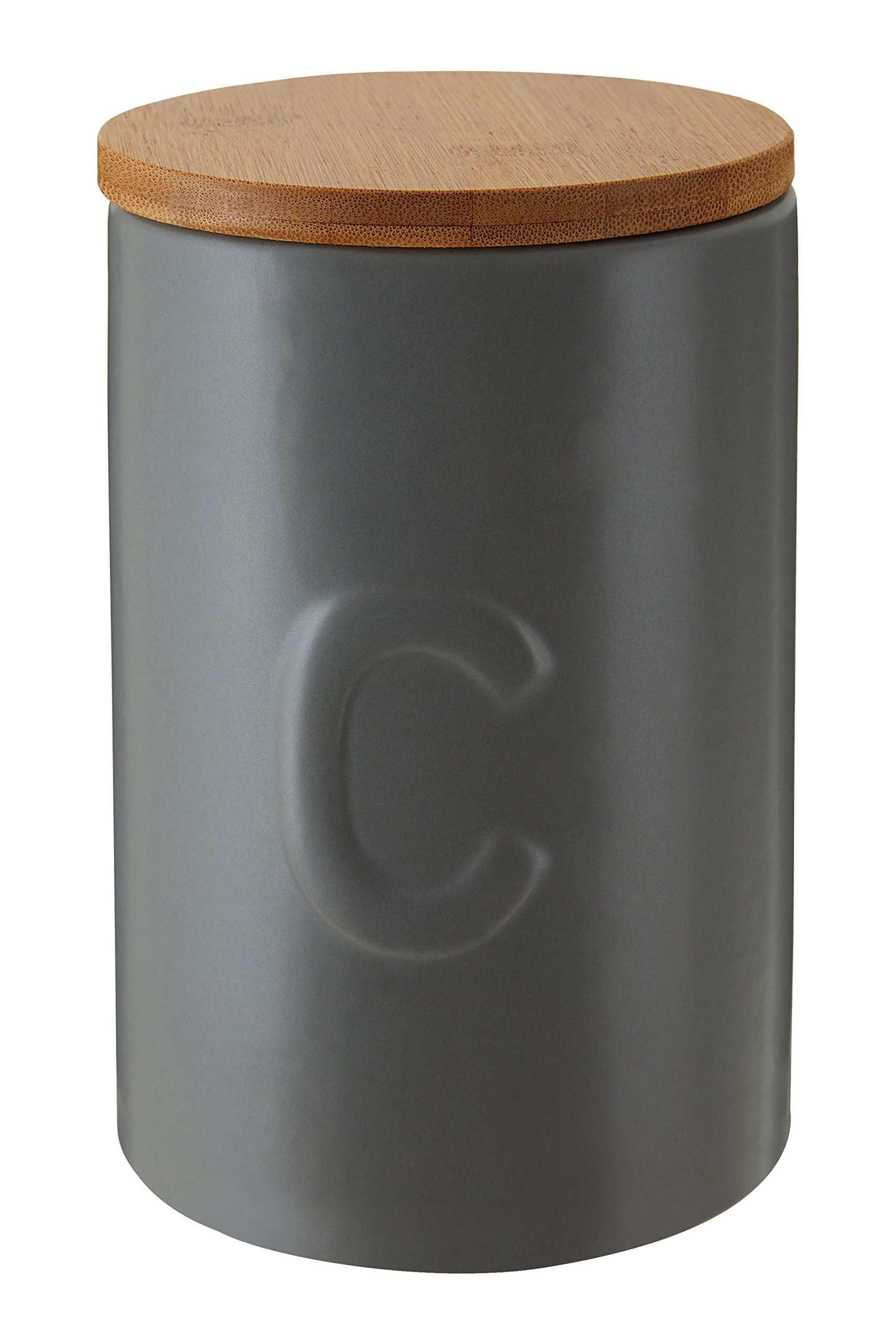 Premier Housewares Fenwick Coffee Canister, Plastic, Light Grey