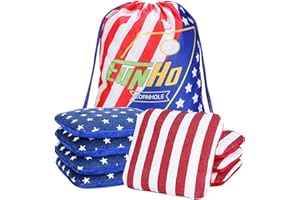 EunHo Dual Sided Cornhole Bags Regulation Set of 8 Professional Cornhole Bean Bags Slick and Stick for Tossing Game-All Weather