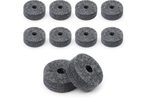 ALRHSO Soft Cymbal Stand Felt Washer 10 Pcs Round Replacement Felt Washer for Drummers Protect Cymbals and Enhance Sound (Grey)