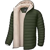 MAGNIVIT Men's Puffer Jacket with Hood Water Resistant Windproof Fleece Sherpa Lined Winter Coat Insulated Down Jackets