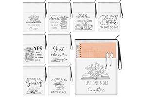 Cosblank 8 Pcs Book Club Gifts Book Pouch Sleeves Bulk with Zipper and Pocket Paperback Sleeve for Librarian Lovers Bookish Group Club Gifts, 11 x 8.7 Inch(Book)