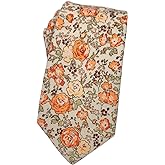 Mantieqingway Men's Cotton Floral Neck Tie 2.56'' Printed Skinny Tie
