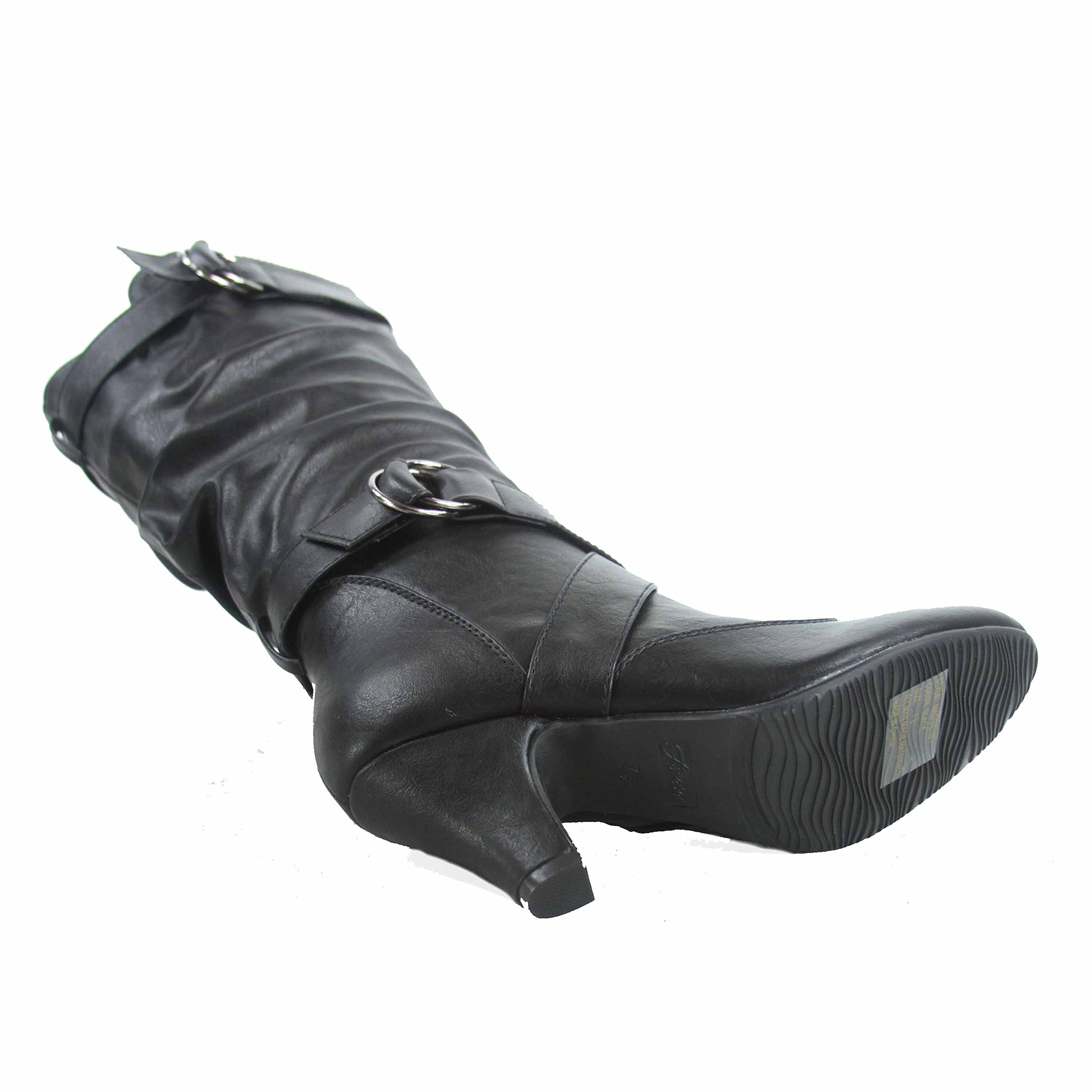 Forever Link Maggie-39 Women's Fashion Low Heel Zipper Slouchy Mid-Calf Boots Shoes - Image 3