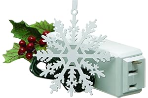 Xodus Innovations 1225LS Snowflake Metal Ornaments with On/Off Touch Control Ornament for Christmas Tree Lights, 7.5 inches White,
