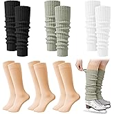 KUTTOR 6 Pairs Winter Leg Warmer for Women Skating Leg Warmer Sets Girls Knitted Long Boot Socks Ankle Warmers for Sports