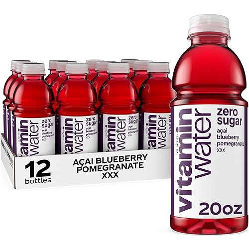 vitaminwater XXX Acai-Blueberry-Pomegranate Zero Sugar, Flavored Water Beverage, 20 fl oz Bottles, 12 Pack