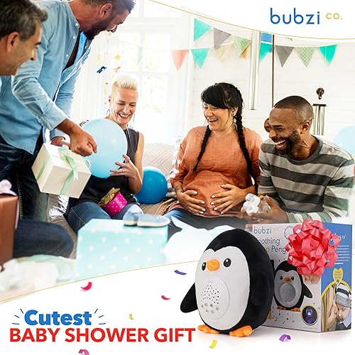 Bubzi Co Portable Penguin Baby Soother Night Light Projector