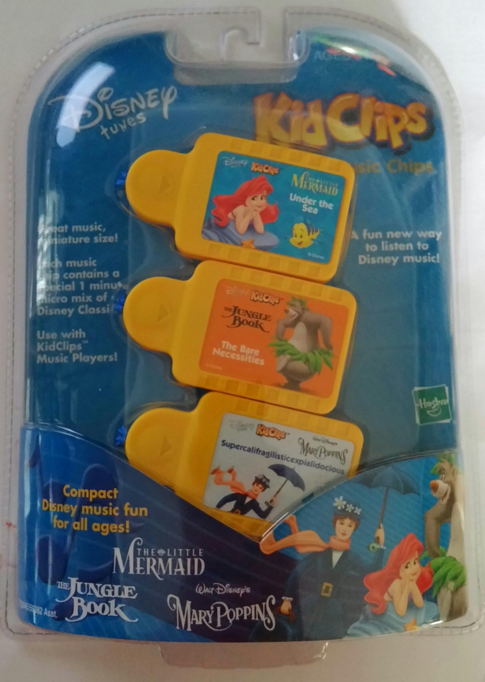 Kid Clips 3 Pack of Music Chips - Mary Poppins, The Jungle Book, Little Mermaid
