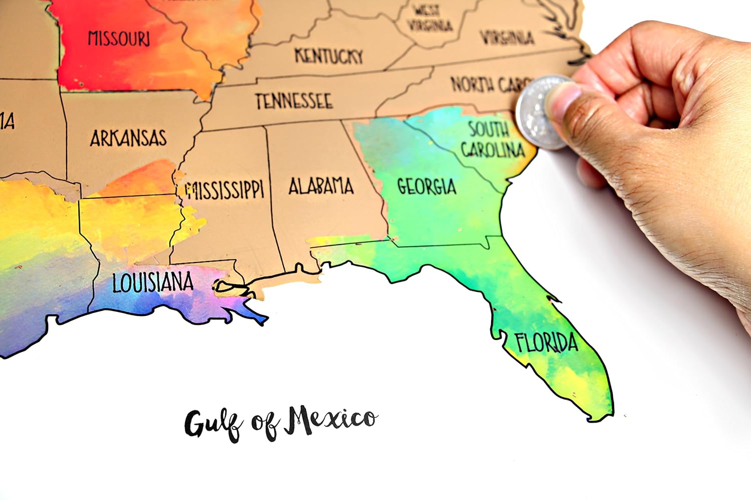 scratch off map usa Watercolor United States Of America Scratch Off Map Usa 16 X scratch off map usa
