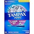 Tampax Pearl Tampons Ultra Absorbency with Leakguard Braid, Unscented, 32Count