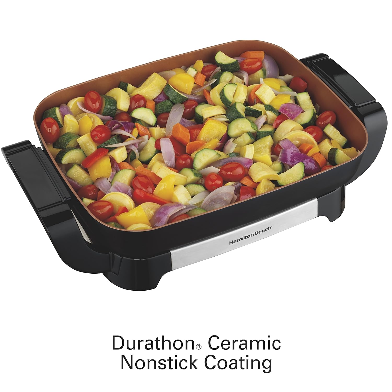 Hamilton Beach 38529 Electric Ceramic Skillet, 15 Inch Deep Dish