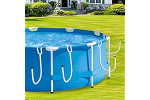 AOWALEN Solar Cover Holder for Above Ground Pool, Adjustable Metal Solar Cover Holder for Pool Solar Blanket Storage, U-Shaped Pool Cover Hooks Designed for Frame Above Ground Pools