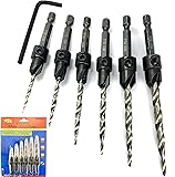 FTG USA Adjustable Wood Countersink Drill Bit Set 6