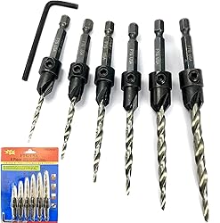 FTG USA Adjustable Wood Countersink Drill Bit Set 6