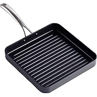 Cooks Standard Hard Anodized Nonstick Square Grill Pan, 11 x 11-Inch, Black