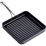 Cooks Standard Hard Anodized Nonstick Square Grill Pan, 11 x 11-Inch, Black