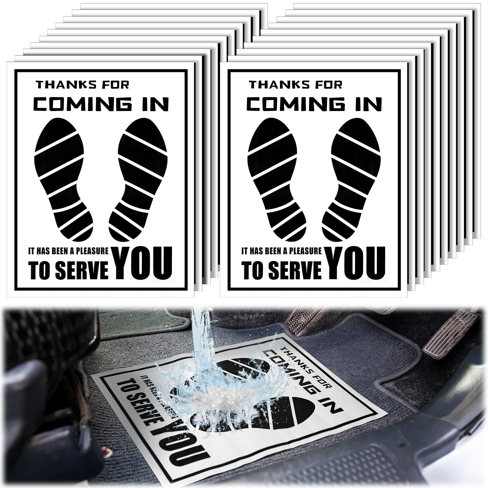 Photo 1 of Frienda 500 Pcs Waterproof Paper Car Floor Mats Disposable Floor Pads Covered Plastic Film Automotive Foot Mat for Vehicle Supplies(White,20 x 15 Inch)