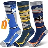 Supertrip Kids Merino Wool Ski Socks 3 Pairs Boys Girls Youth Thermal Winter Warm Thick Socks for Skiing Snowboarding