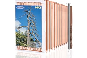 YOTNUS 12 Pcs Copper Nails for Killing Trees, Stumps & Roots - 3.5 Inch Long Come with Steel Nails Drill Nails Enabling the Copper Nails to Drive Into the Stump Without Bending (3.5 Inch, 12 Pcs)