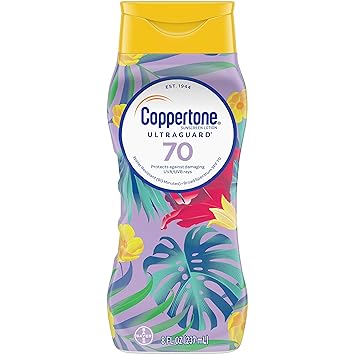 Coppertone Ultraguard Sunscreen Lotion, SPF 70+, 8-Ounce Bottles (Pack of 1)