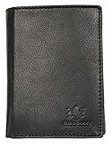 Black Vertical Designed Soft Leather Wallet Emporio