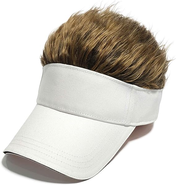 Men's Novelty Flair Hair Visors Spiked Funny Golf Hats Guy Fieri Peaked