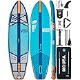 MOUSA 10’8 * 35 Extra Wide Inflatable Stand Up Paddle Board, Stable Paddleboard SUP for 2 People/Family, Anti-Slip Full EVA Deck,Shoulder Strap, 3 Handles, 100L Backpack, All-Round Sup Board, Big Fin