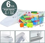 Citylife 6 Pack 3L Small Storage Boxes with Lids Transparent Stackable view 2