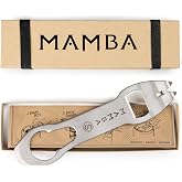 Snake Bite Heavy Duty Bottle Opener Bar Key - USA-Made Stainless Steel | Beer Opener, Flat Speed Opener for Bartenders, Pour Spout Remover, Church Key Can Opener, Patented One-Piece, Vents Cans