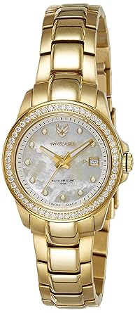 Swiss Eagle Analog Mother of Pearl Dial Womens Watch-SE-6033-66