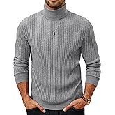 PJ PAUL JONES Men's Slim Fit Turtleneck Sweater Casual Ribbed Knitted Pullover Sweaters