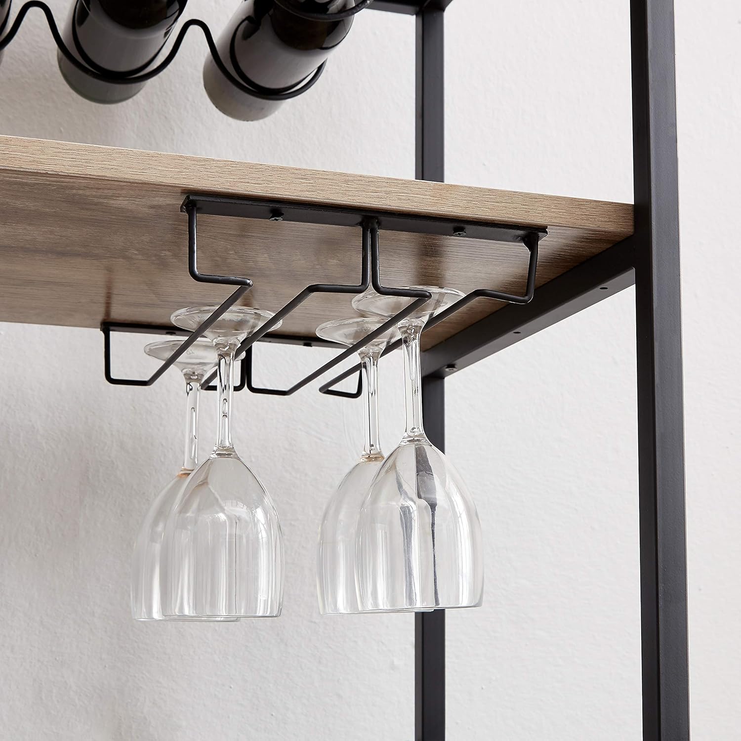 Tayene Bar Serving Cart Home Myra Rustic Mobile Kitchen Serving cart, Industrial Vintage Style Wood Metal Serving Trolley (Oak-A) - Bar & Serving Carts