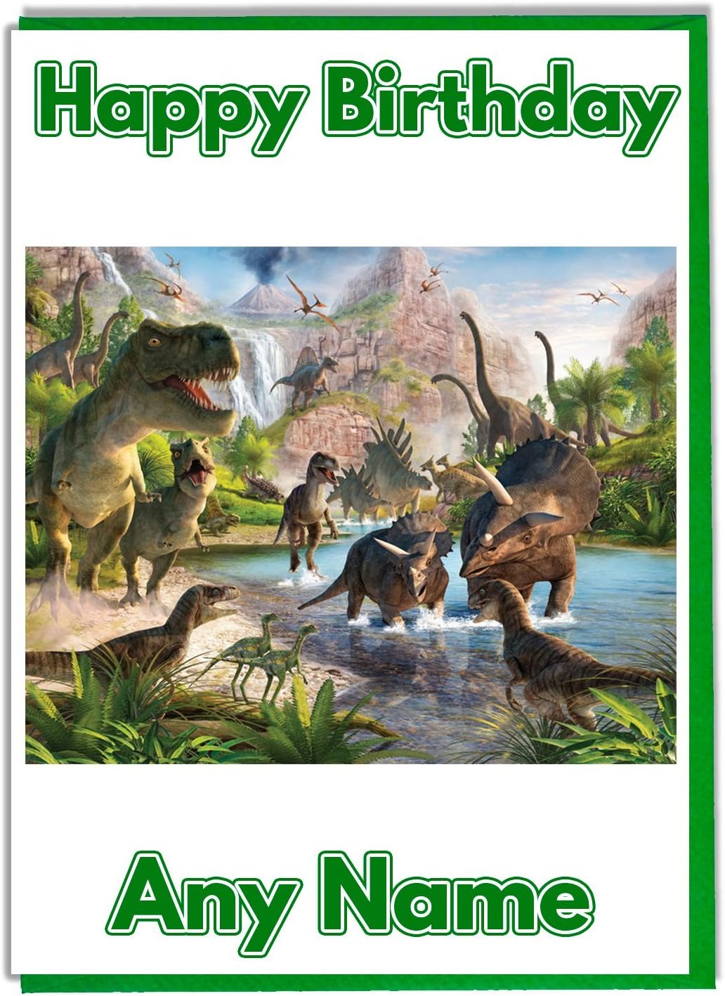 Carte D Anniversaire Personnalisable Sur Le Theme Des Dinosaures Ajout Dun Nom Et Dun Age Decorations Et Accessoires De Fetes Fournitures De Loisirs Creatifs