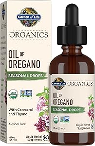 Garden of Life Organics Oil of Oregano Seasonal Drops 1fl oz (30 mL) Liquid, Concentrated Plant Based Immune Support - Alcoho