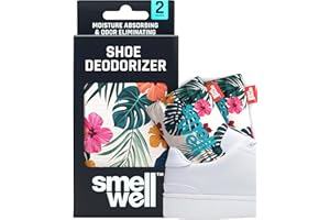 SmellWell - Scented Shoe Deodorizer Inserts - Odor Eliminators - Activated Bamboo Charcoal + Minerals - Natural Freshenes for shoes, bags, gloves - 2 x 1.8oz Original Size Hawaii Floral