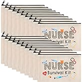 Saintrygo 20 Pieces Nurse Survival Kit Cosmetic Bag Funny Makeup Bag Christmas Nurses Week Gifts Bulk Canvas Multi Purpose Zipper Toiletry Pouch Practitioner Gifts for Women School Supplies