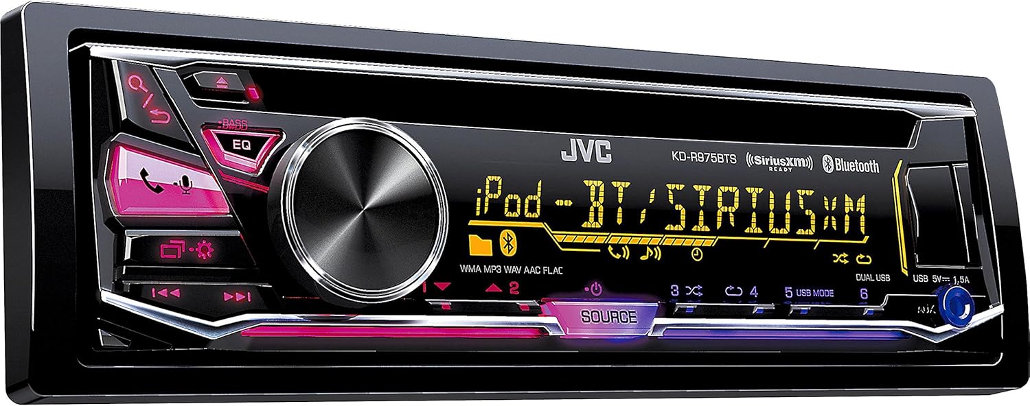 JVC Arsenal KDR975BTS Single DIN CD Car Stereo Receiver with Bluetooth