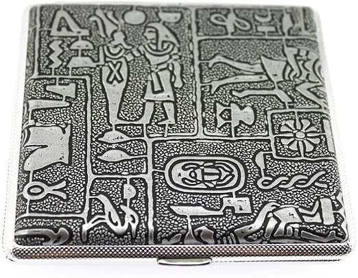 Amazon Co Jp Naissant エジプト 柄 デザイン シガレットケース 煙草 たばこ ボックス ケース スリム コンパクト シティ シルバー ホーム キッチン