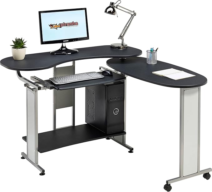 Compact Folding Computer and Writing Desk with Sliding Keyboard Shelf
